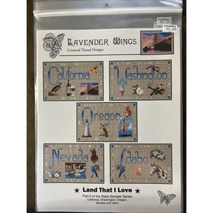 Lavender Wings Land That I Love State Part 6 Counted Cross Stitch Pattern
